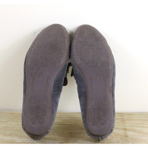 Born Shoes Womens 9 Gray Suede McGee Tassel Slip On Loafers Flats - Picture 6 of 7